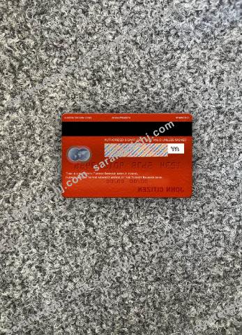 Turkey Bankasi bank mastercard photolook back